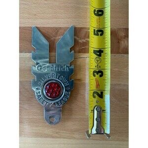 Vintage Goodrich Silvertown Safety League License Plate Topper